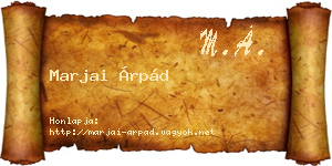 Marjai Árpád névjegykártya